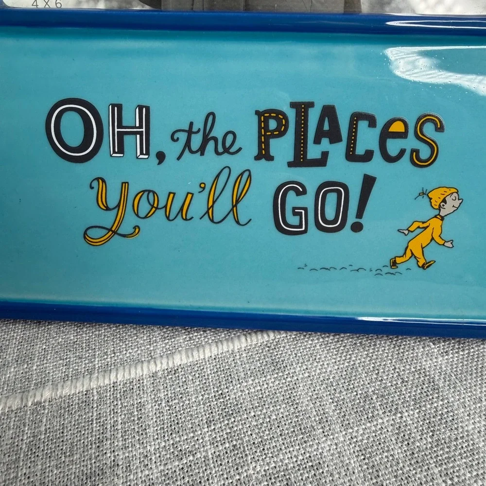Oh, the Places You'll Go Dr. Seuss Hallmark Frame 4x6  Blue RARE Graduation Gift